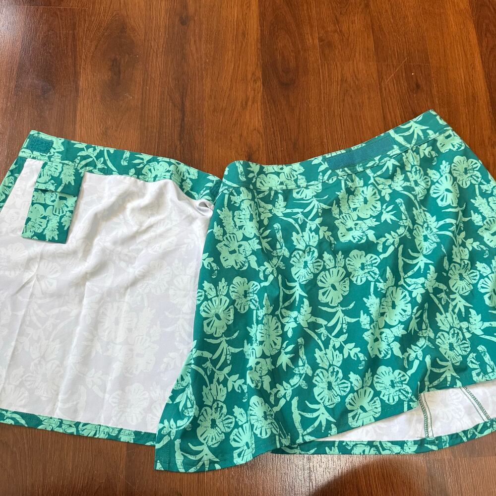 RipSkirt Hawaii Green Hibiscus Floral Wrap Skirt Beach Resort Tropical Sz Large - Picture 6 of 6